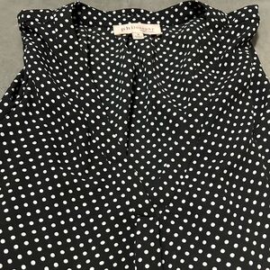 Philosophy Black Blouse with White Dots